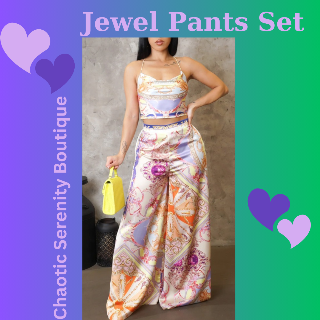 Jewel Wide Leg Pants with Top