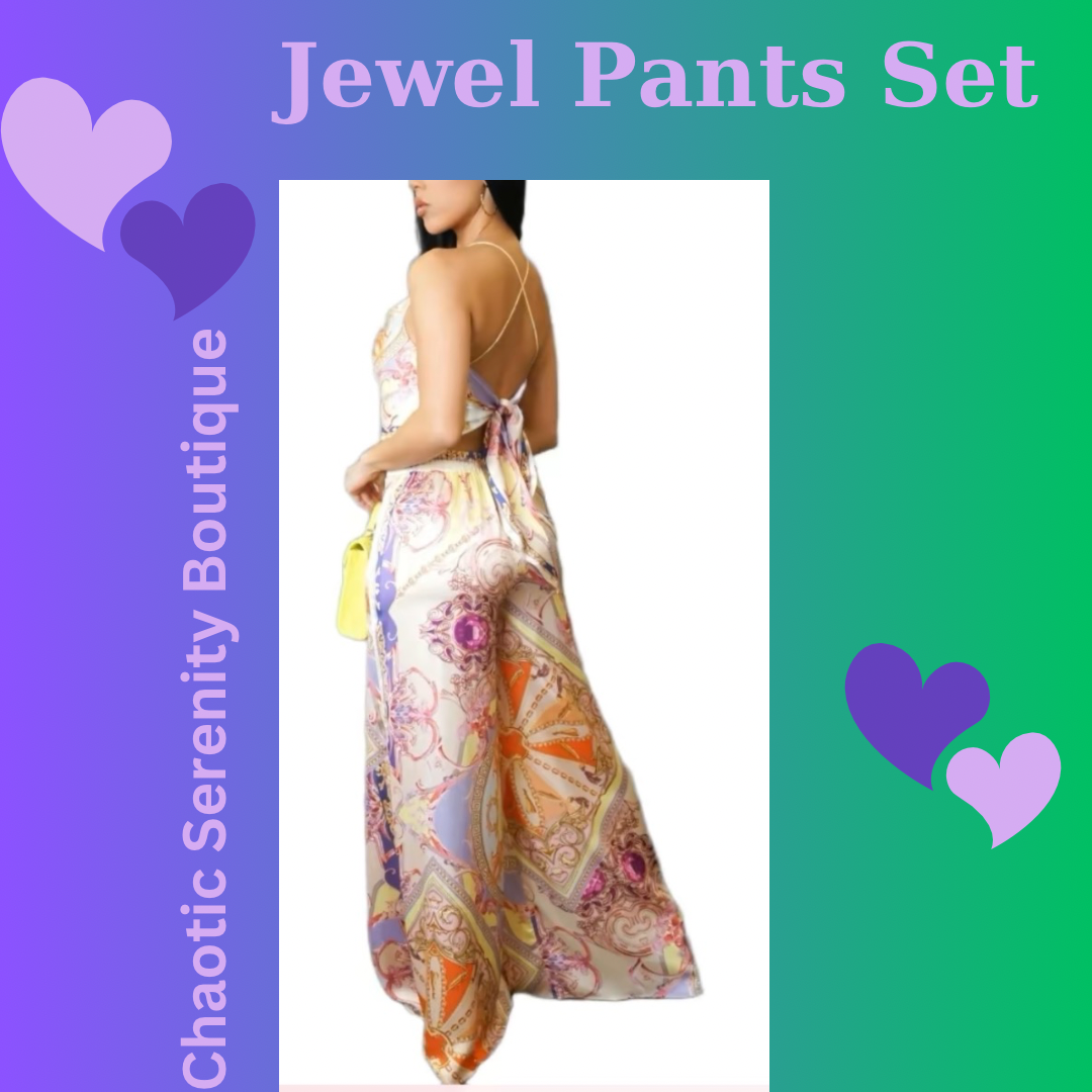 Jewel Wide Leg Pants with Top