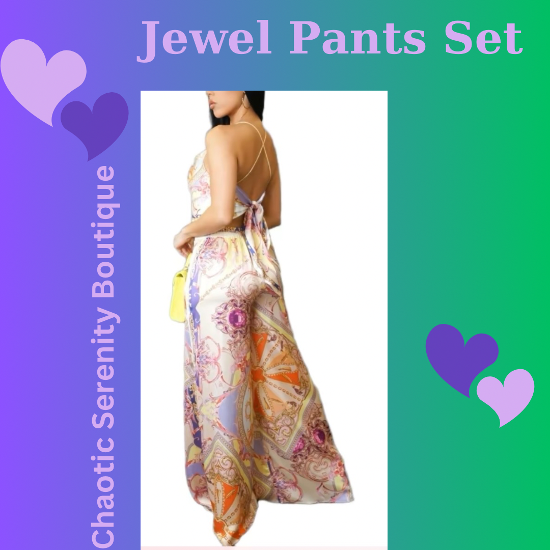 Jewel Wide Leg Pants with Crop