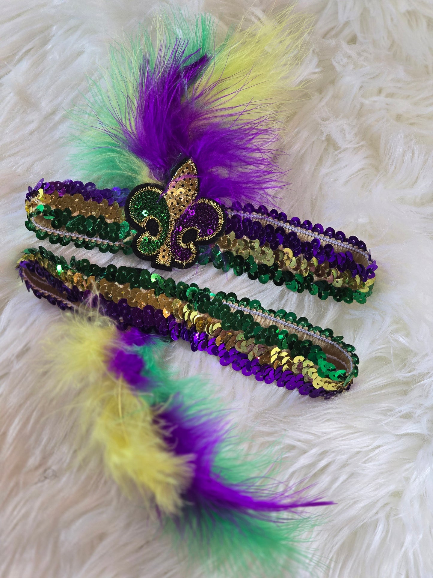 Mardi Gras feather headband