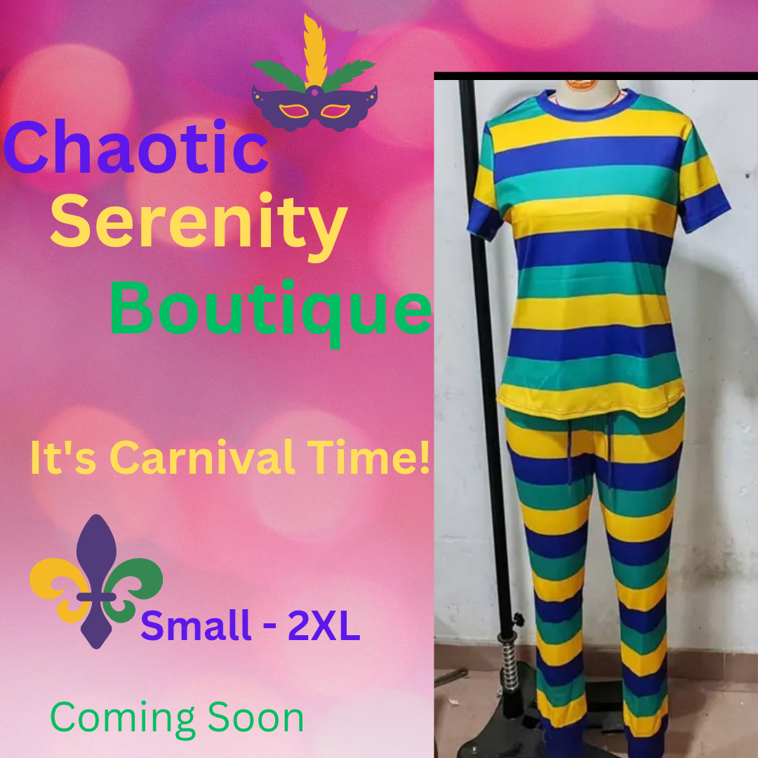 Mardi Gras Stripes 2 Piece set