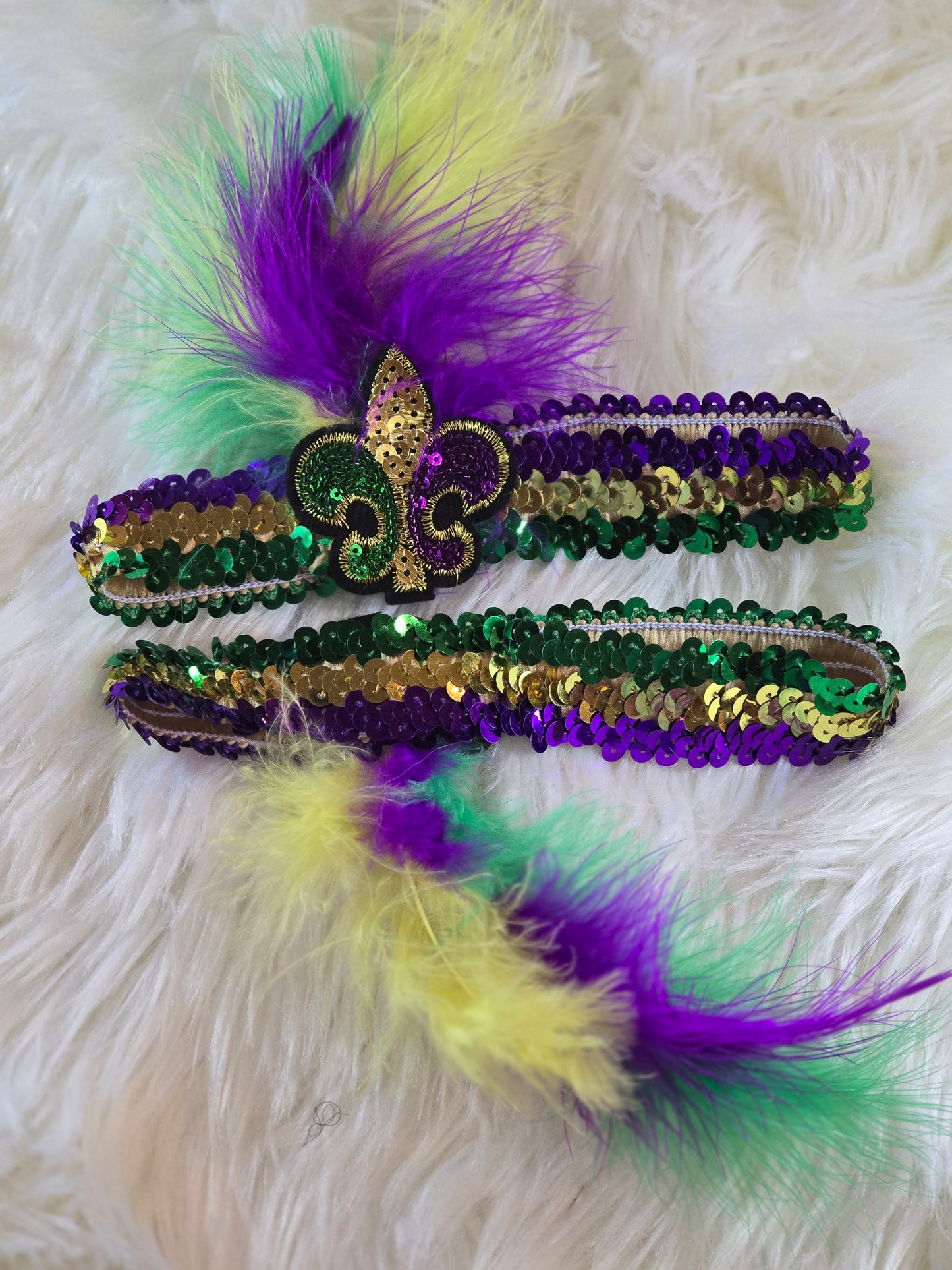 Mardi Gras feather headband