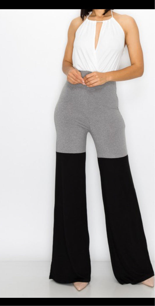 Colorblock Sleeveless Jumpsuit