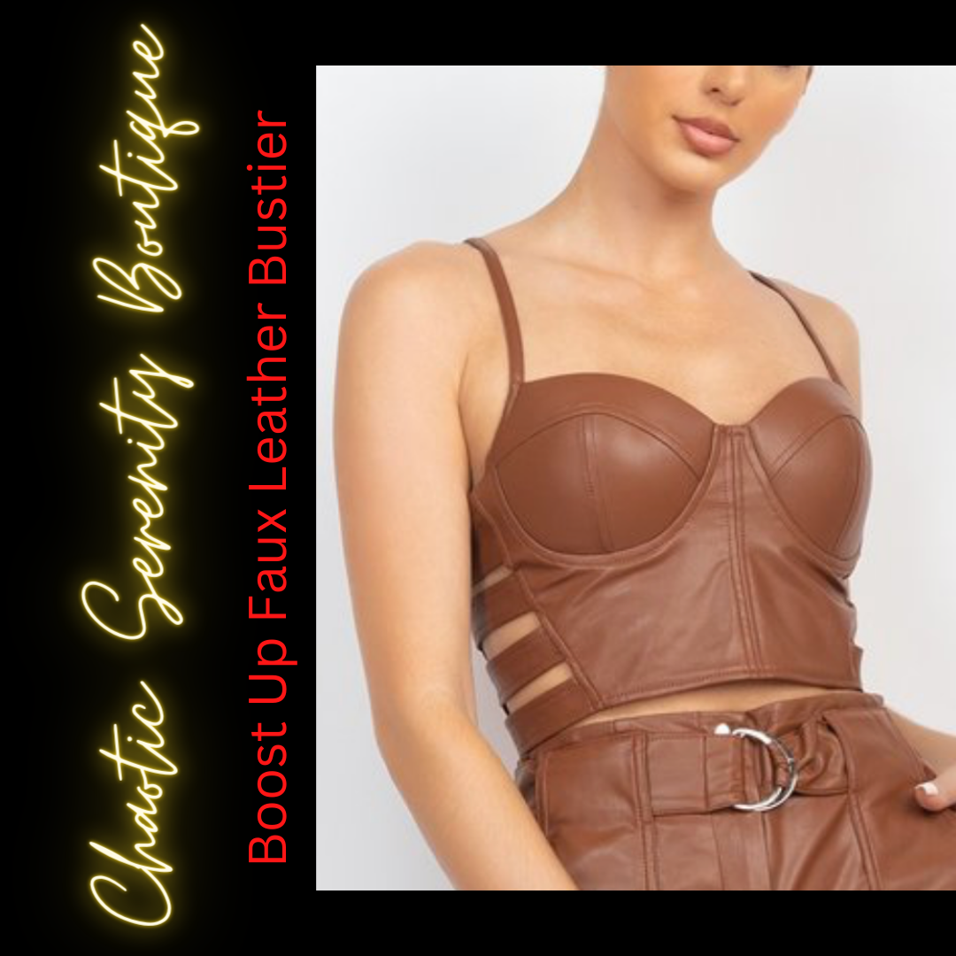 Boost Up Faux Leather Bustier