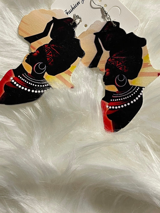 Graceful African Woman Earrings