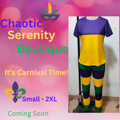 Mardi Gras Color Block 2 Piece