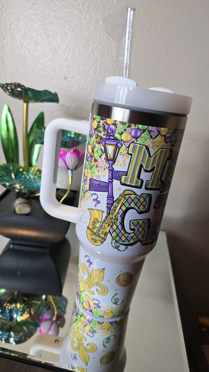 40oz Mardi Gras "Bourbon St." Tumbler