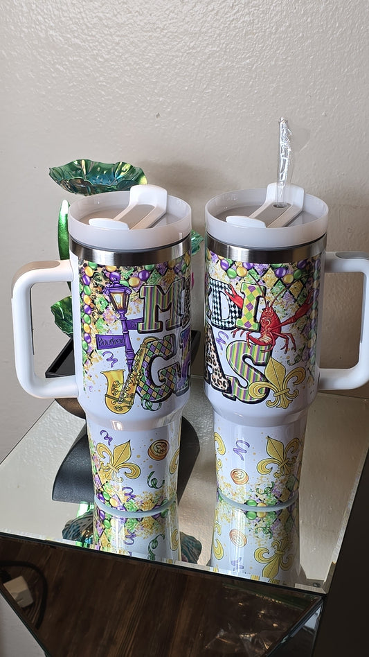 40oz Mardi Gras "Bourbon St." Tumbler