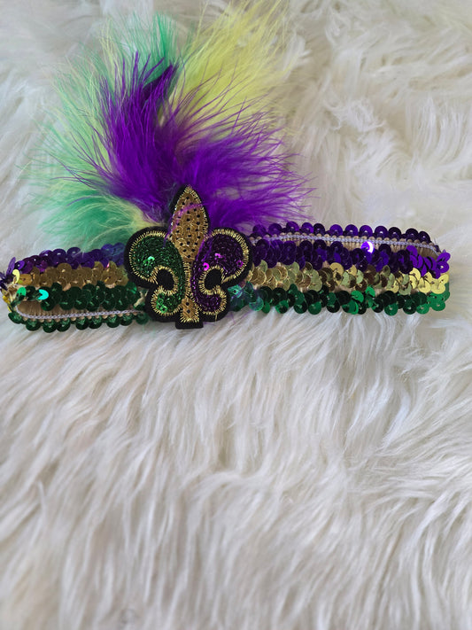 Mardi Gras feather headband