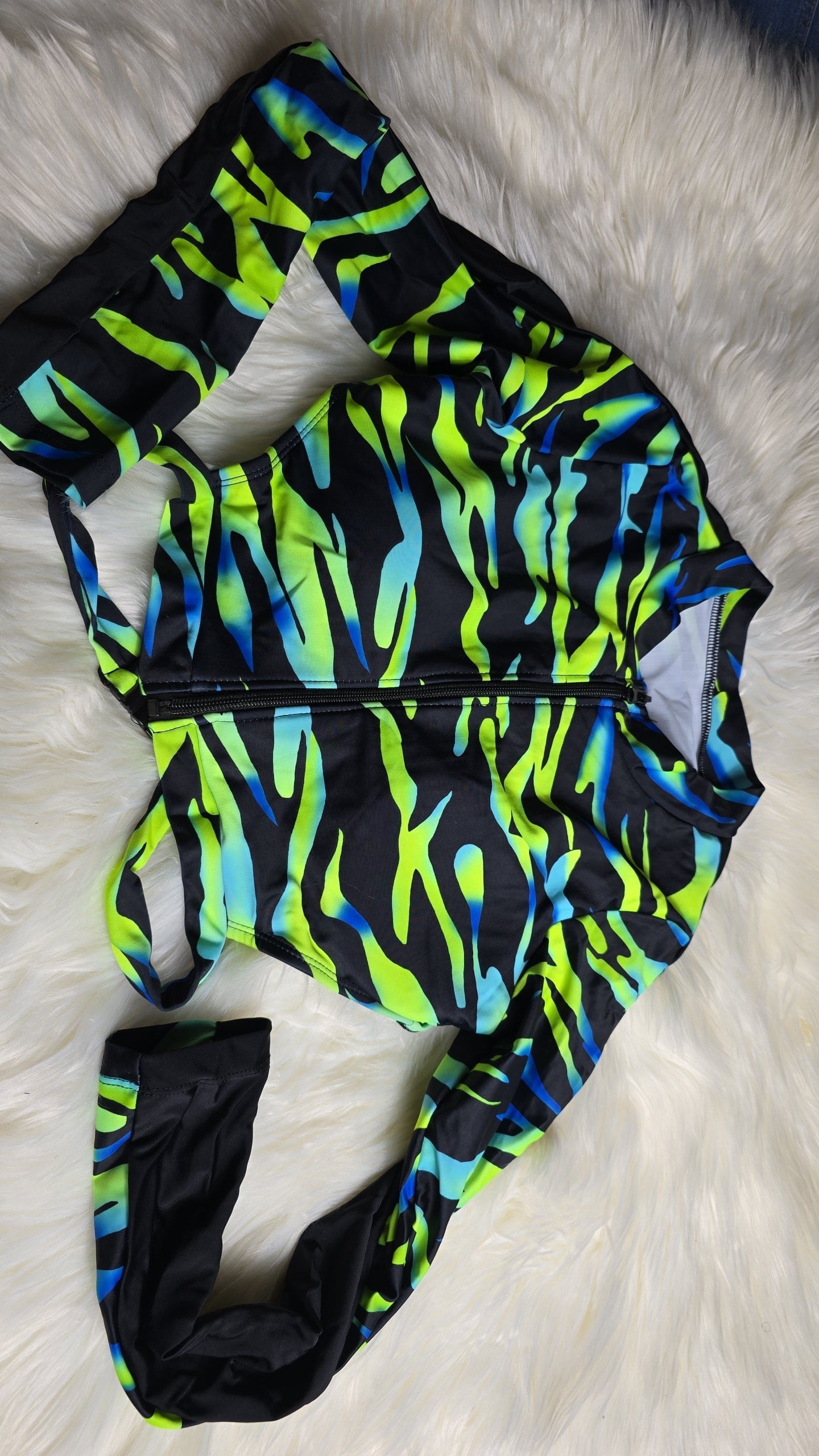 Black Bikini with Neon Stripes