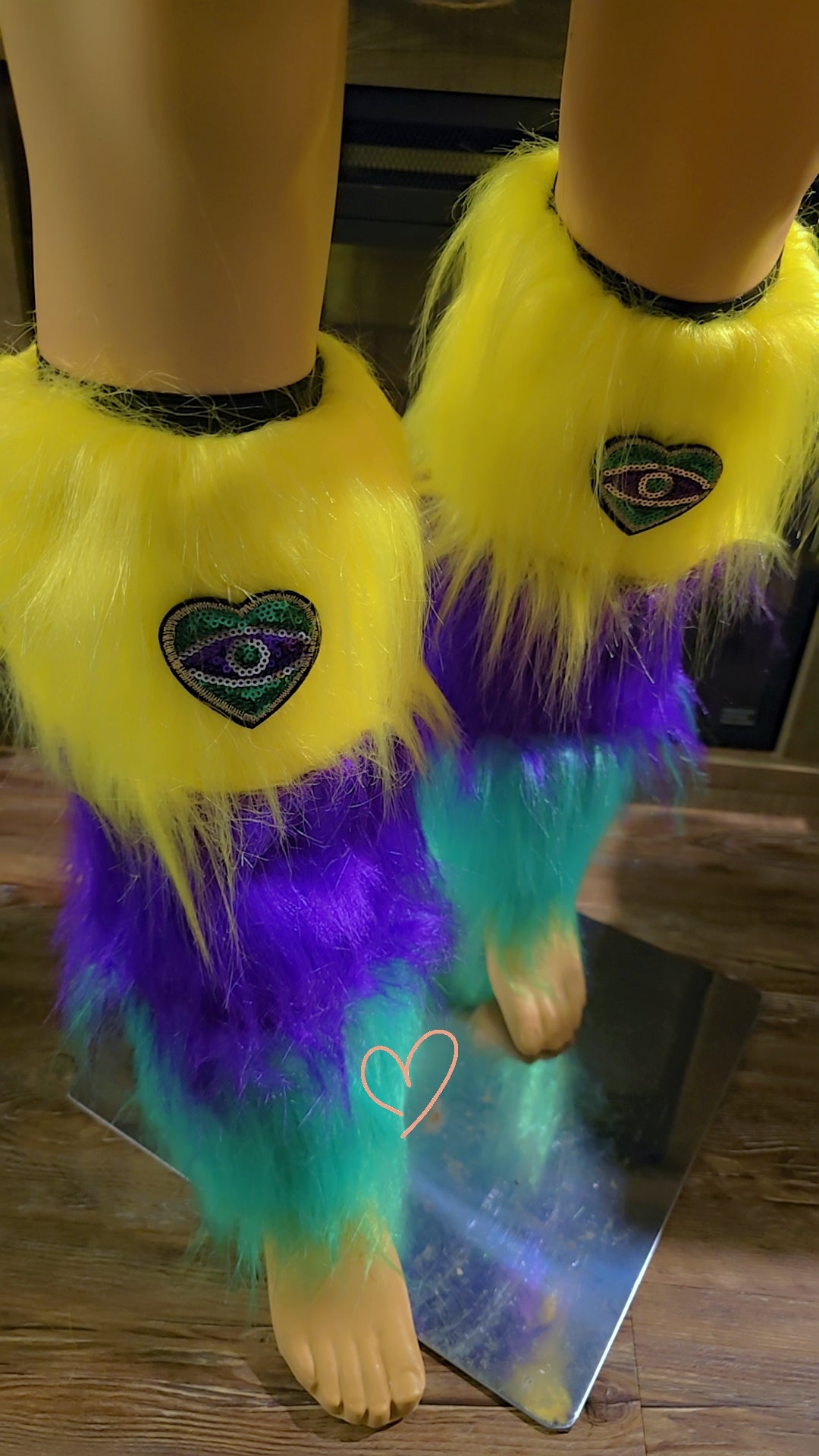 Mardi Gras Faux Fur Leg Covers