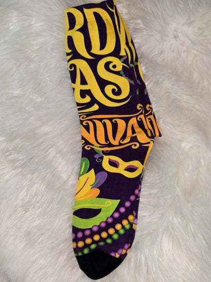 Purple Mardi Gras socks