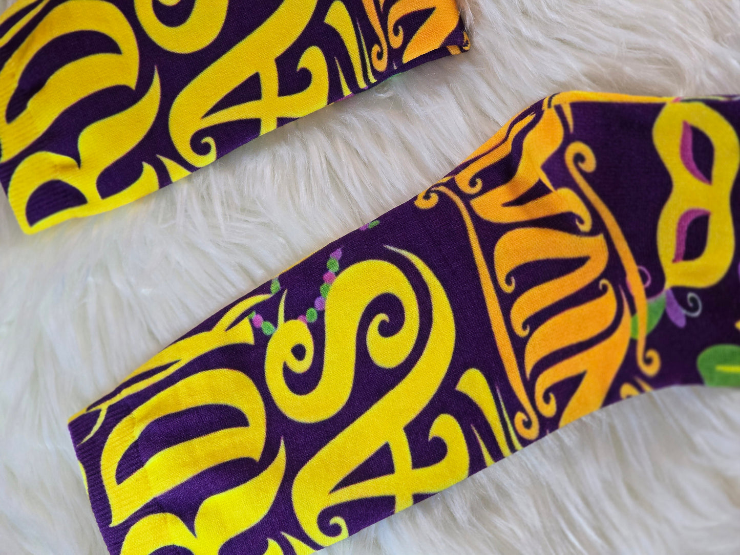 Purple Mardi Gras socks