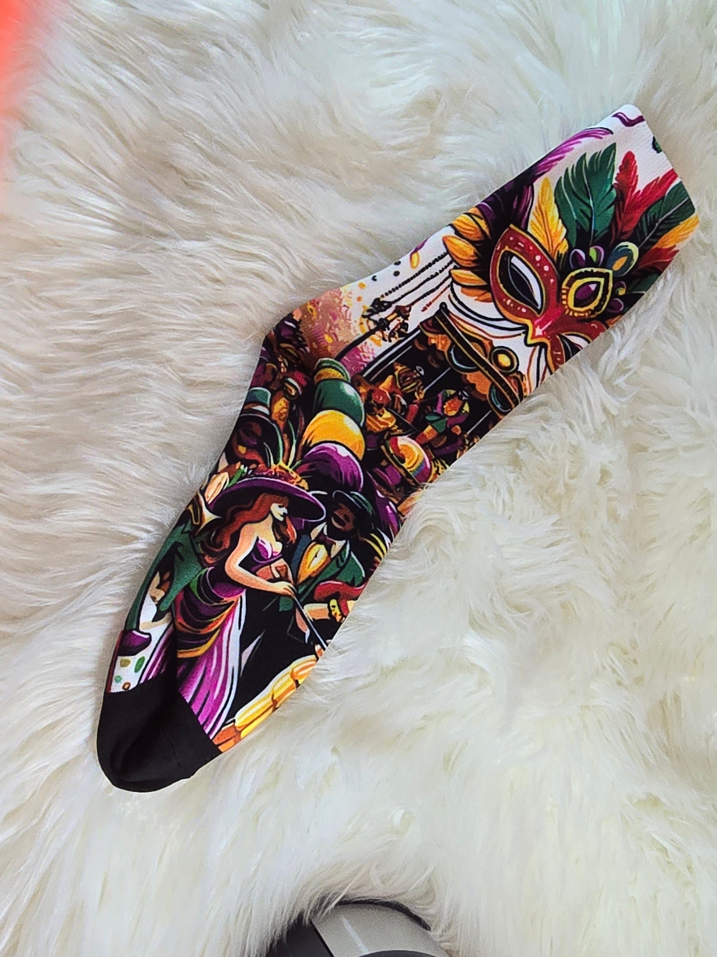 Mardi Gras mask socks