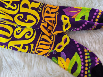 Purple Mardi Gras socks