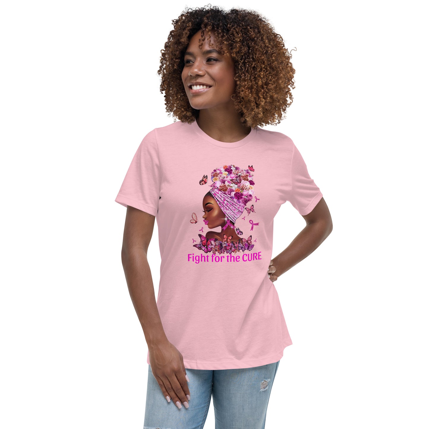 KEEP FIGHTING THE CURE Women's Relaxed T-Shirt by CSB