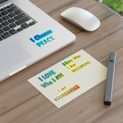 I CHOOSE PEACE POSITIVE AFFIRMATION Sticker Sheets