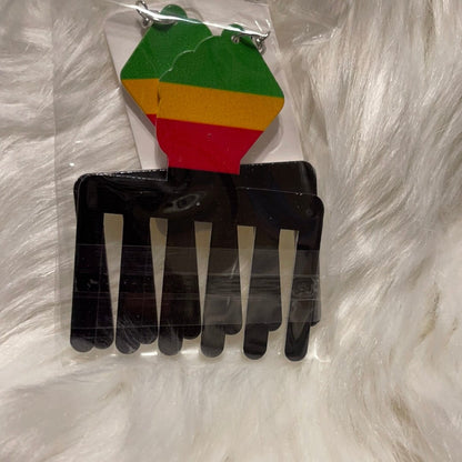 African Pride Fist and Pick Earrings