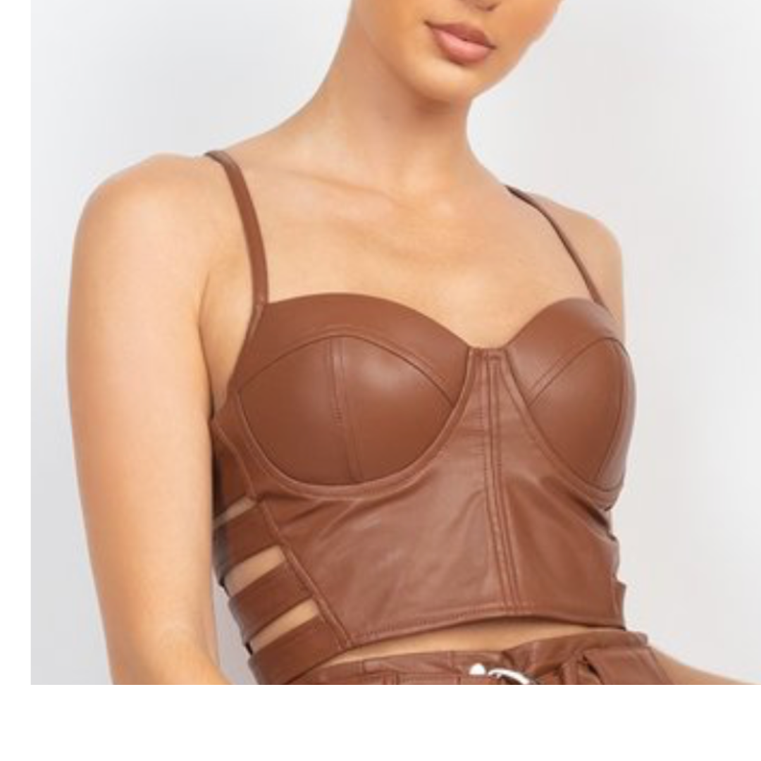 Boost Up Faux Leather Bustier