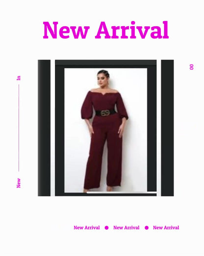 Burgundy Glazin Jumpsuit {Curvaceous}